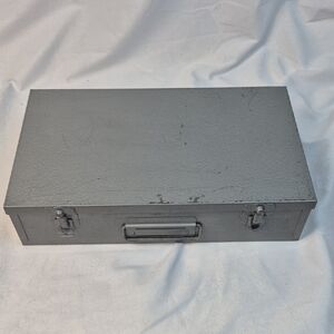 Vintage Brumberger 100 Photo Slide Metal Gray Storage Case Box